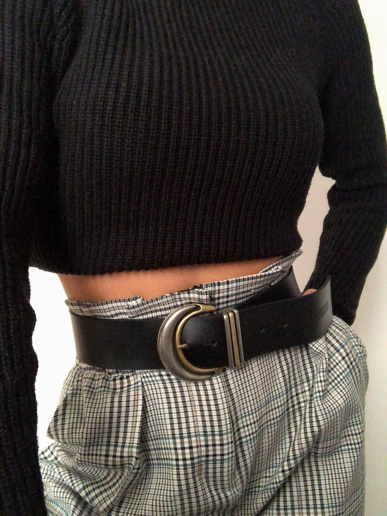 Fibbie per cinture in argento, cintura da donna in pelle, cintura larga da donna, accessori moda, realizzate a mano in Grecia
