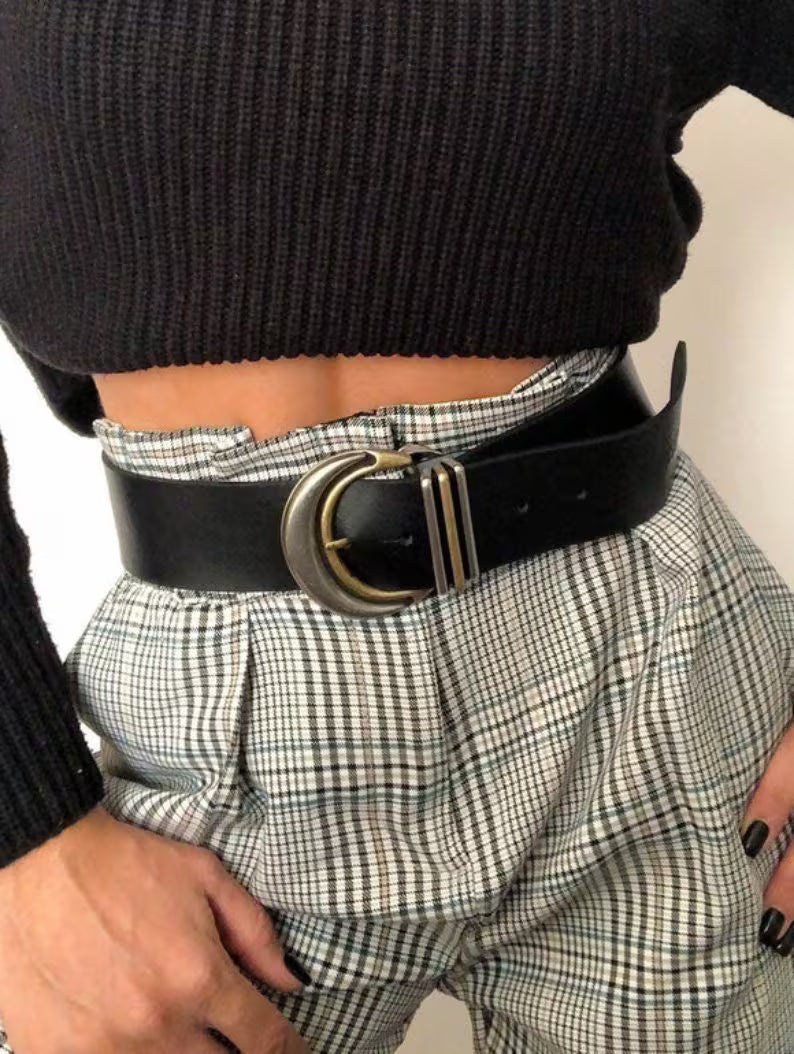 Fibbie per cinture in argento, cintura da donna in pelle, cintura larga da donna, accessori moda, realizzate a mano in Grecia