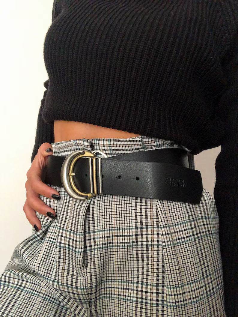 Fibbie per cinture in argento, cintura da donna in pelle, cintura larga da donna, accessori moda, realizzate a mano in Grecia