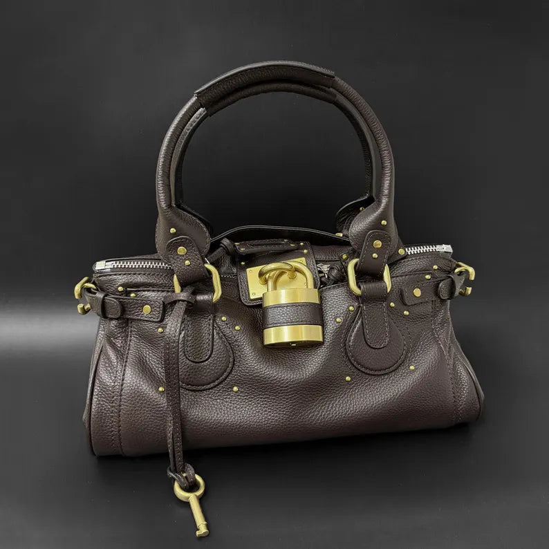 Borsa tote in pelle pieno fiore, borse in stile retrò, borsa da donna in pelle con manico superiore