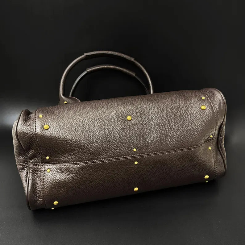 Borsa tote in pelle pieno fiore, borse in stile retrò, borsa da donna in pelle con manico superiore