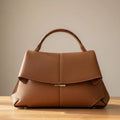 Borsa a tracolla plissettata da donna, elegante borsa in pelle sintetica con finitura testurizzata