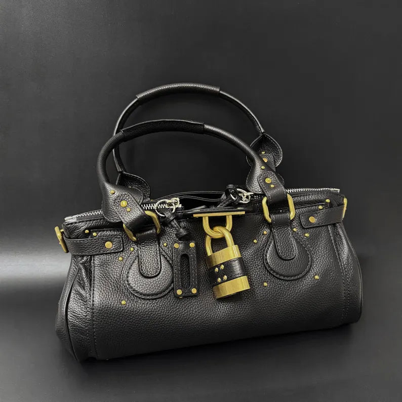 Borsa tote in pelle pieno fiore, borse in stile retrò, borsa da donna in pelle con manico superiore