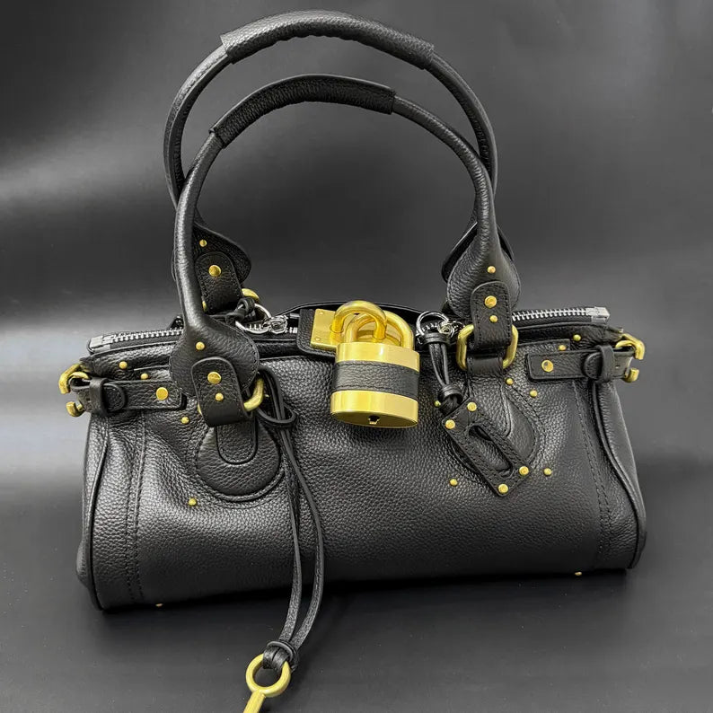 Borsa tote in pelle pieno fiore, borse in stile retrò, borsa da donna in pelle con manico superiore