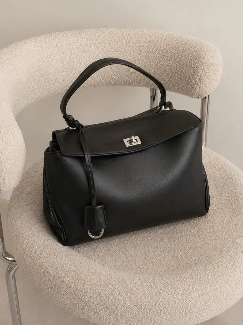 Borsa tote in pelle italiana da donna, borsa a tracolla, borsa minimalista per tutti i giorni, borsa da lavoro, Made in Italy